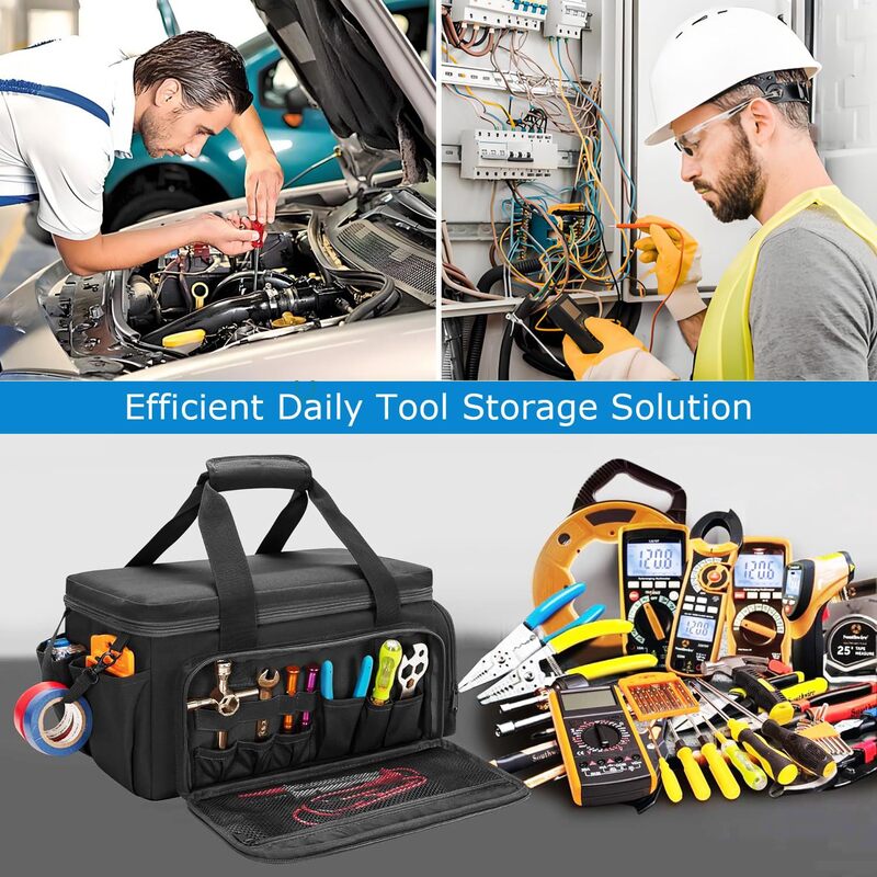 14" Heavy-Duty Tool: 2 Bags + Non-Slip Organizer (for Electricians, Multi-Pocket) - F.MarketE900A7C516154CC184828FE30E141673eprolo14" Heavy-Duty Tool: 2 Bags + Non-Slip Organizer (for Electricians, Multi-Pocket)14" Heavy-Duty Tool: 2 Bags + Non-Slip Organizer (for Electricians, Multi-Pocket)
