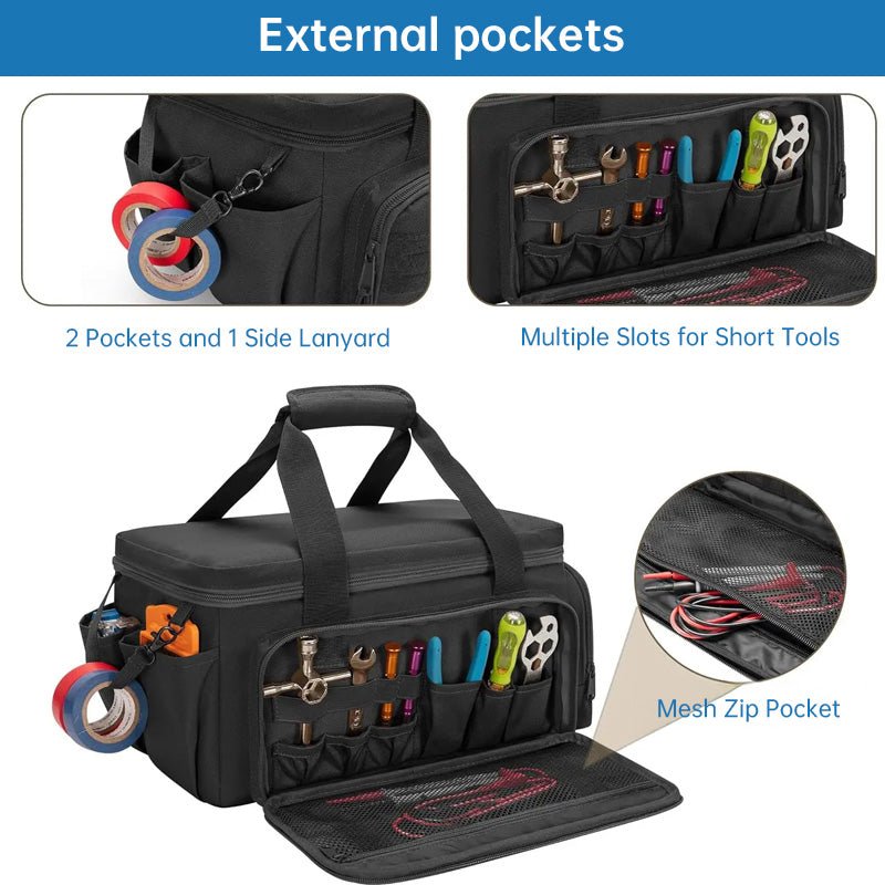 14" Heavy-Duty Tool: 2 Bags + Non-Slip Organizer (for Electricians, Multi-Pocket) - F.MarketE900A7C516154CC184828FE30E141673eprolo14" Heavy-Duty Tool: 2 Bags + Non-Slip Organizer (for Electricians, Multi-Pocket)14" Heavy-Duty Tool: 2 Bags + Non-Slip Organizer (for Electricians, Multi-Pocket)