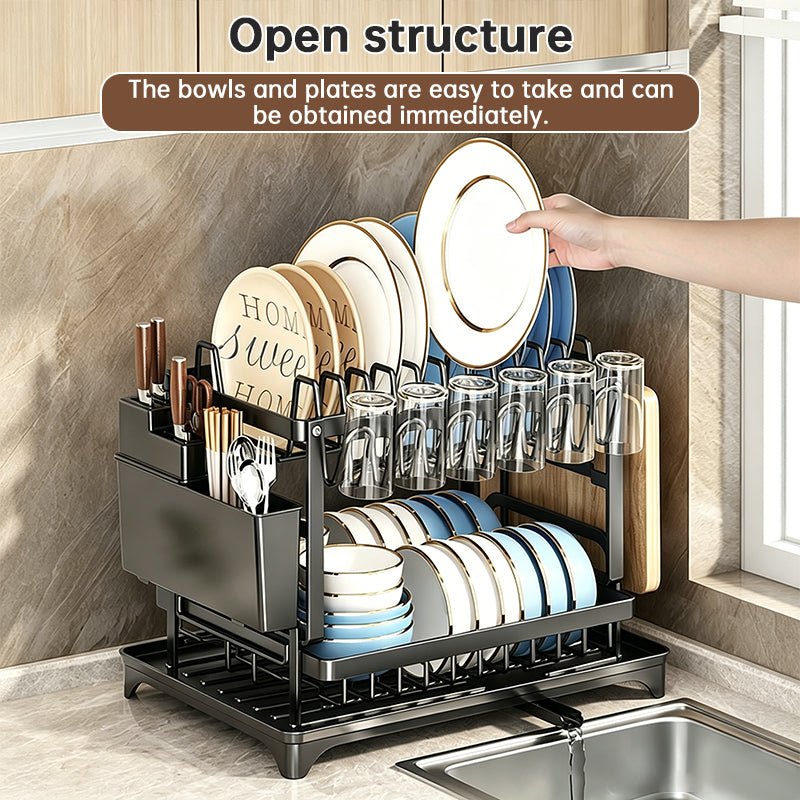 2-Tier Large Capacity Dish Drying Rack, Rustproof Carbon Steel Kitchen Sink Drainer with Cutting Board & Utensil Holder - F.MarketDF6D86EDD5D84BDE8081C4E8CD476316eprolo2-Tier Large Capacity Dish Drying Rack, Rustproof Carbon Steel Kitchen Sink Drainer with Cutting Board & Utensil Holder2-Tier Large Capacity Dish Drying Rack, Rustproof Carbon Steel Kitchen Sink Drainer with Cutting Board & Utensil Holder