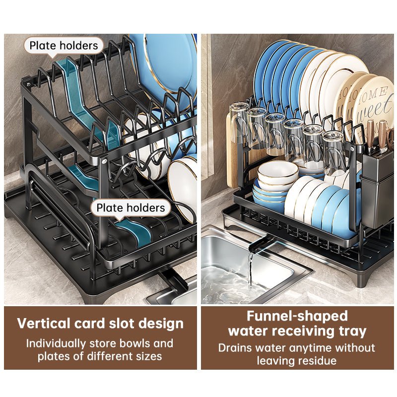 2-Tier Large Capacity Dish Drying Rack, Rustproof Carbon Steel Kitchen Sink Drainer with Cutting Board & Utensil Holder - F.MarketDF6D86EDD5D84BDE8081C4E8CD476316eprolo2-Tier Large Capacity Dish Drying Rack, Rustproof Carbon Steel Kitchen Sink Drainer with Cutting Board & Utensil Holder2-Tier Large Capacity Dish Drying Rack, Rustproof Carbon Steel Kitchen Sink Drainer with Cutting Board & Utensil Holder