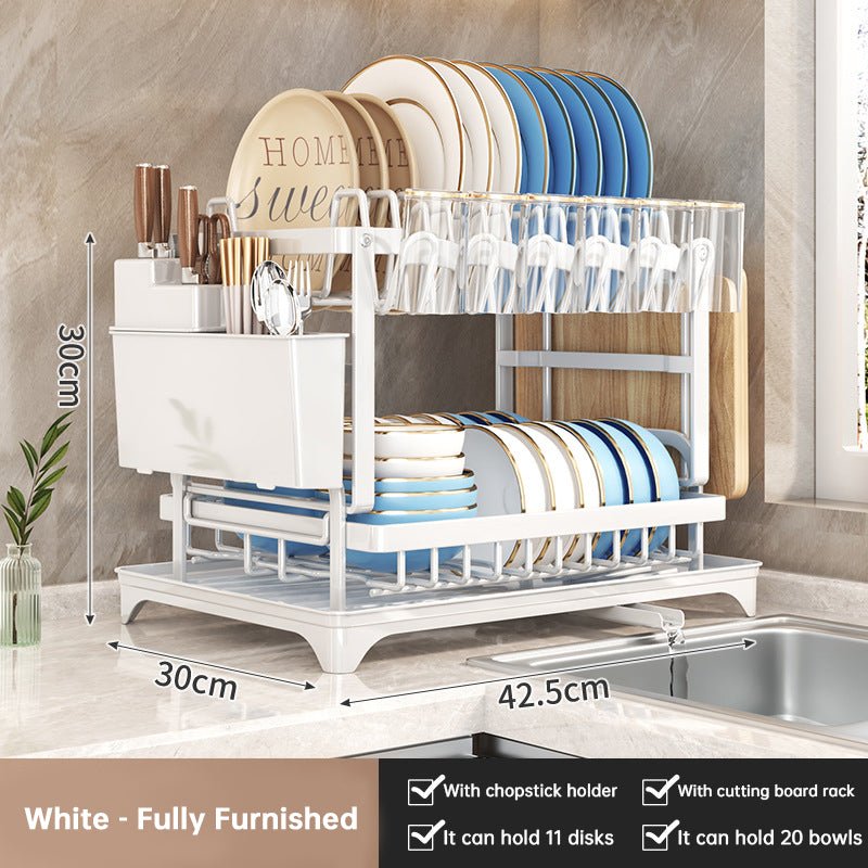 2-Tier Large Capacity Dish Drying Rack, Rustproof Carbon Steel Kitchen Sink Drainer with Cutting Board & Utensil Holder - F.MarketDF6D86EDD5D84BDE8081C4E8CD476316eprolo2-Tier Large Capacity Dish Drying Rack, Rustproof Carbon Steel Kitchen Sink Drainer with Cutting Board & Utensil Holder2-Tier Large Capacity Dish Drying Rack, Rustproof Carbon Steel Kitchen Sink Drainer with Cutting Board & Utensil Holder