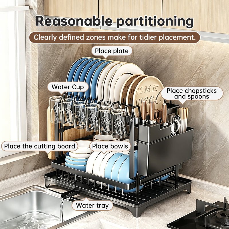 2-Tier Large Capacity Dish Drying Rack, Rustproof Carbon Steel Kitchen Sink Drainer with Cutting Board & Utensil Holder - F.MarketDF6D86EDD5D84BDE8081C4E8CD476316eprolo2-Tier Large Capacity Dish Drying Rack, Rustproof Carbon Steel Kitchen Sink Drainer with Cutting Board & Utensil Holder2-Tier Large Capacity Dish Drying Rack, Rustproof Carbon Steel Kitchen Sink Drainer with Cutting Board & Utensil Holder