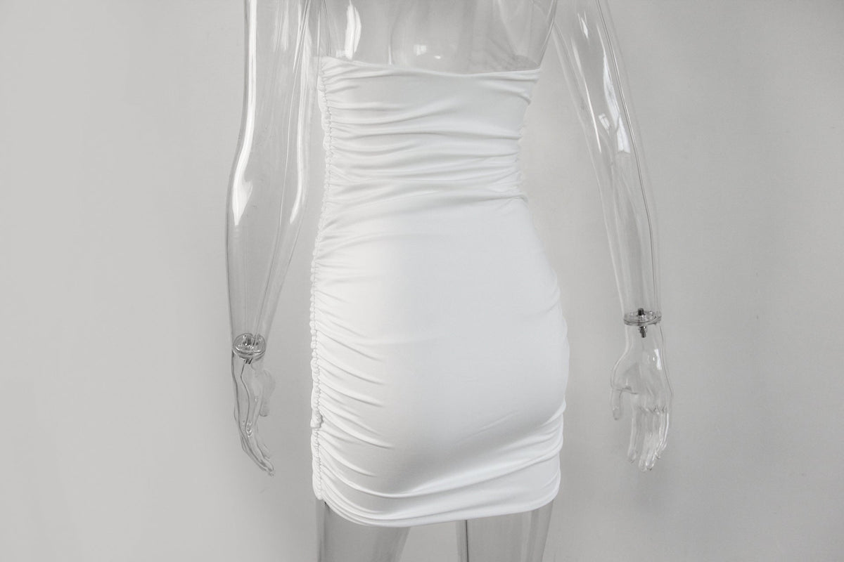 2024 Cross-Border New Sleeveless Backless Dress Round Neck Women's European and American Sexy Halter Pleated Slim Skirt - F.MarketWhite / XSF.MarketXS2024 Cross-Border New Sleeveless Backless Dress Round Neck Women's European and American Sexy Halter Pleated Slim Skirt2024 Cross-Border New Sleeveless Backless Dress Round Neck Women's European and American Sexy Halter Pleated Slim Skirt