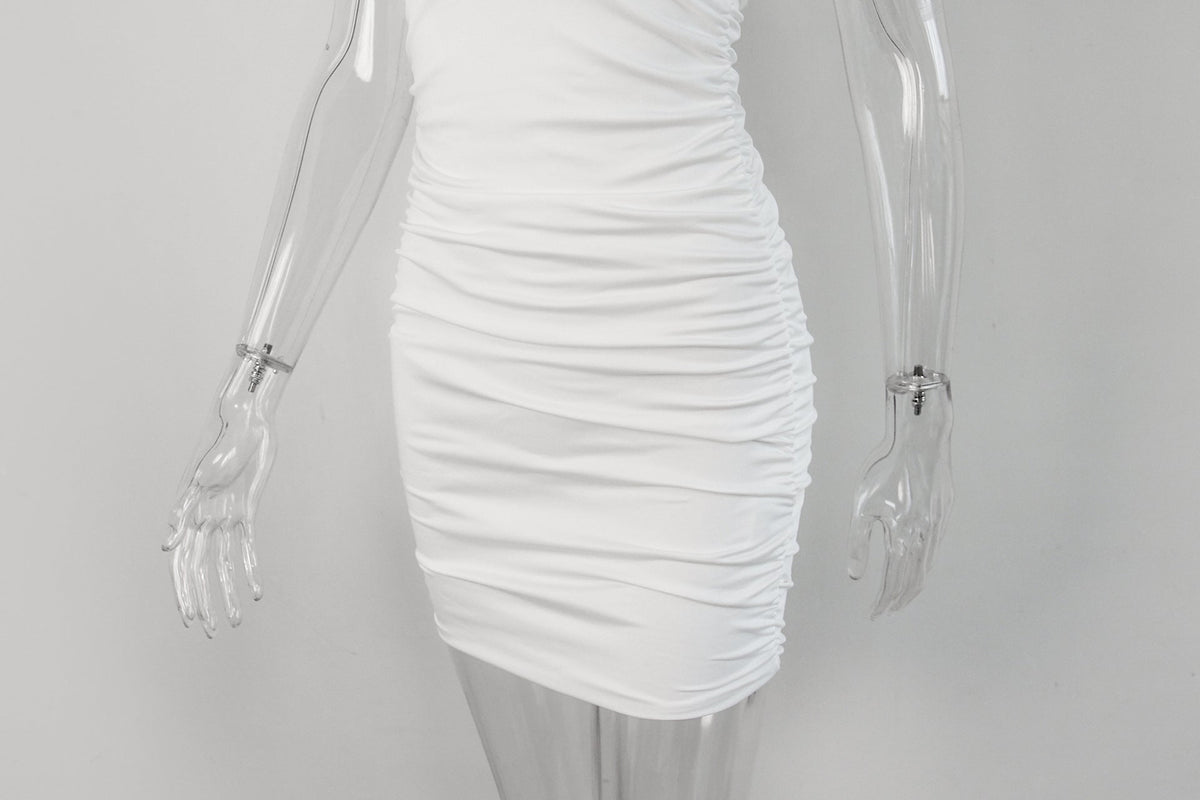 2024 Cross-Border New Sleeveless Backless Dress Round Neck Women's European and American Sexy Halter Pleated Slim Skirt - F.MarketWhite / XSF.MarketXS2024 Cross-Border New Sleeveless Backless Dress Round Neck Women's European and American Sexy Halter Pleated Slim Skirt2024 Cross-Border New Sleeveless Backless Dress Round Neck Women's European and American Sexy Halter Pleated Slim Skirt