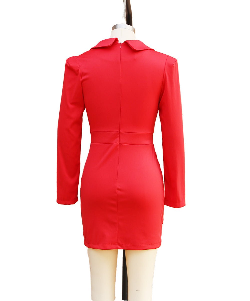 2025 European and American foreign trade women's new long sleeve slim suit collar hip dress cross-border Amazon one-step skirt - F.MarketWhite / SF.MarketS2025 European and American foreign trade women's new long sleeve slim suit collar hip dress cross-border Amazon one-step skirt2025 European and American foreign trade women's new long sleeve slim suit collar hip dress cross-border Amazon one-step skirt