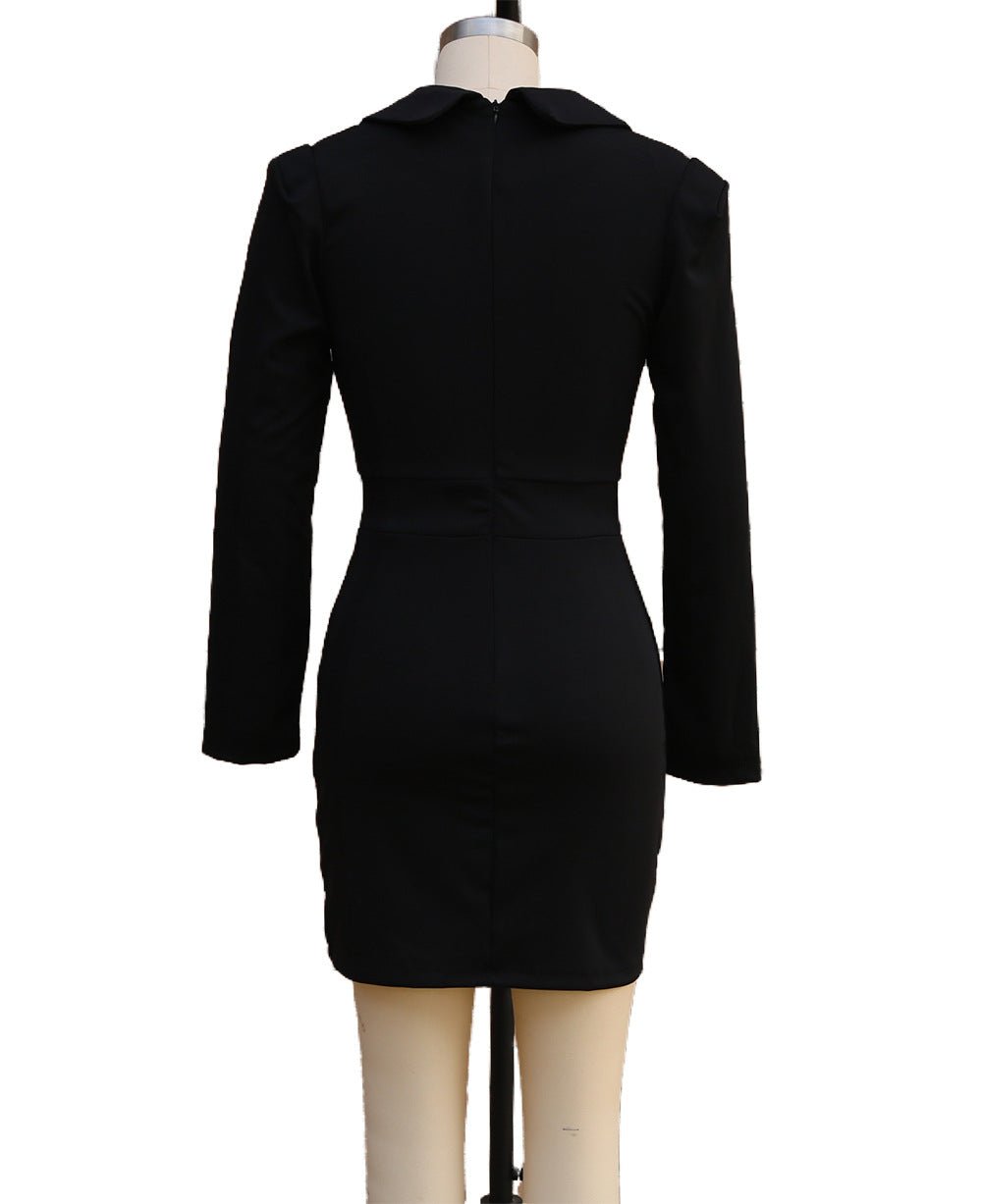 2025 European and American foreign trade women's new long sleeve slim suit collar hip dress cross-border Amazon one-step skirt - F.MarketWhite / SF.MarketS2025 European and American foreign trade women's new long sleeve slim suit collar hip dress cross-border Amazon one-step skirt2025 European and American foreign trade women's new long sleeve slim suit collar hip dress cross-border Amazon one-step skirt