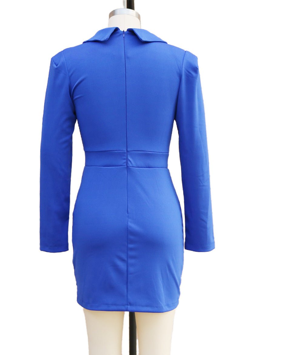 2025 European and American foreign trade women's new long sleeve slim suit collar hip dress cross-border Amazon one-step skirt - F.MarketWhite / SF.MarketS2025 European and American foreign trade women's new long sleeve slim suit collar hip dress cross-border Amazon one-step skirt2025 European and American foreign trade women's new long sleeve slim suit collar hip dress cross-border Amazon one-step skirt