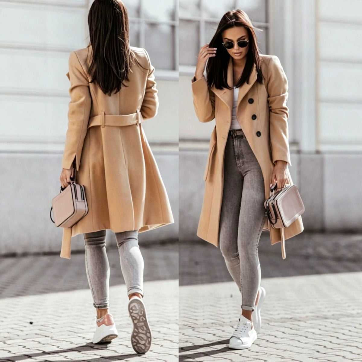2026 Autumn/Winter European and American New Cross-Border Women's Clothing Amazon Woolen Coat Solid Color Tie-Up Mid-Length Woolen Jacket - F.MarketBlack / SF.MarketS2026 Autumn/Winter European and American New Cross-Border Women's Clothing Amazon Woolen Coat Solid Color Tie-Up Mid-Length Woolen Jacket2026 Autumn/Winter European and American New Cross-Border Women's Clothing Amazon Woolen Coat Solid Color Tie-Up Mid-Length Woolen Jacket