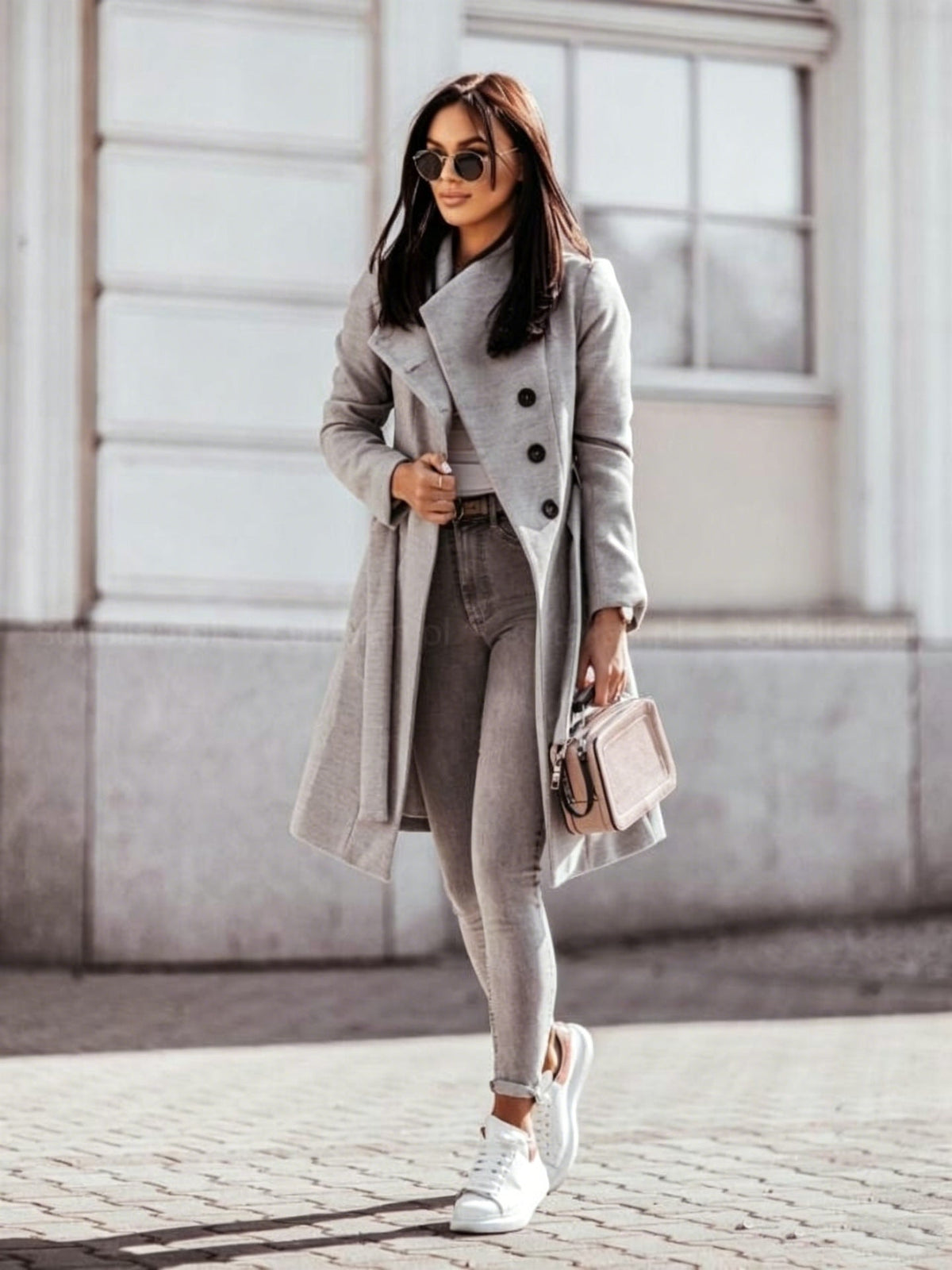 2026 Autumn/Winter European and American New Cross-Border Women's Clothing Amazon Woolen Coat Solid Color Tie-Up Mid-Length Woolen Jacket - F.MarketGrey / SF.MarketS2026 Autumn/Winter European and American New Cross-Border Women's Clothing Amazon Woolen Coat Solid Color Tie-Up Mid-Length Woolen Jacket2026 Autumn/Winter European and American New Cross-Border Women's Clothing Amazon Woolen Coat Solid Color Tie-Up Mid-Length Woolen Jacket