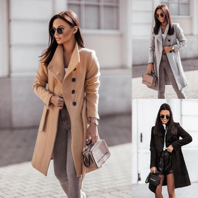 2026 Autumn/Winter European and American New Cross-Border Women's Clothing Amazon Woolen Coat Solid Color Tie-Up Mid-Length Woolen Jacket - F.MarketBlack / SF.MarketS2026 Autumn/Winter European and American New Cross-Border Women's Clothing Amazon Woolen Coat Solid Color Tie-Up Mid-Length Woolen Jacket2026 Autumn/Winter European and American New Cross-Border Women's Clothing Amazon Woolen Coat Solid Color Tie-Up Mid-Length Woolen Jacket