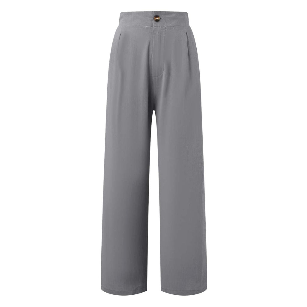 2026 Cross-Border Amazon European and American Summer Comfortable High-Waisted Long Pants with Buttons and Elastic Waist Wide-Leg Pants for Women Casual Straight-Leg Pants - F.MarketWhite / SF.MarketS2026 Cross-Border Amazon European and American Summer Comfortable High-Waisted Long Pants with Buttons and Elastic Waist Wide-Leg Pants for Women Casual Straight-Leg Pants2026 Cross-Border Amazon European and American Summer Comfortable High-Waisted Long Pants with Buttons and Elastic Waist Wide-Leg