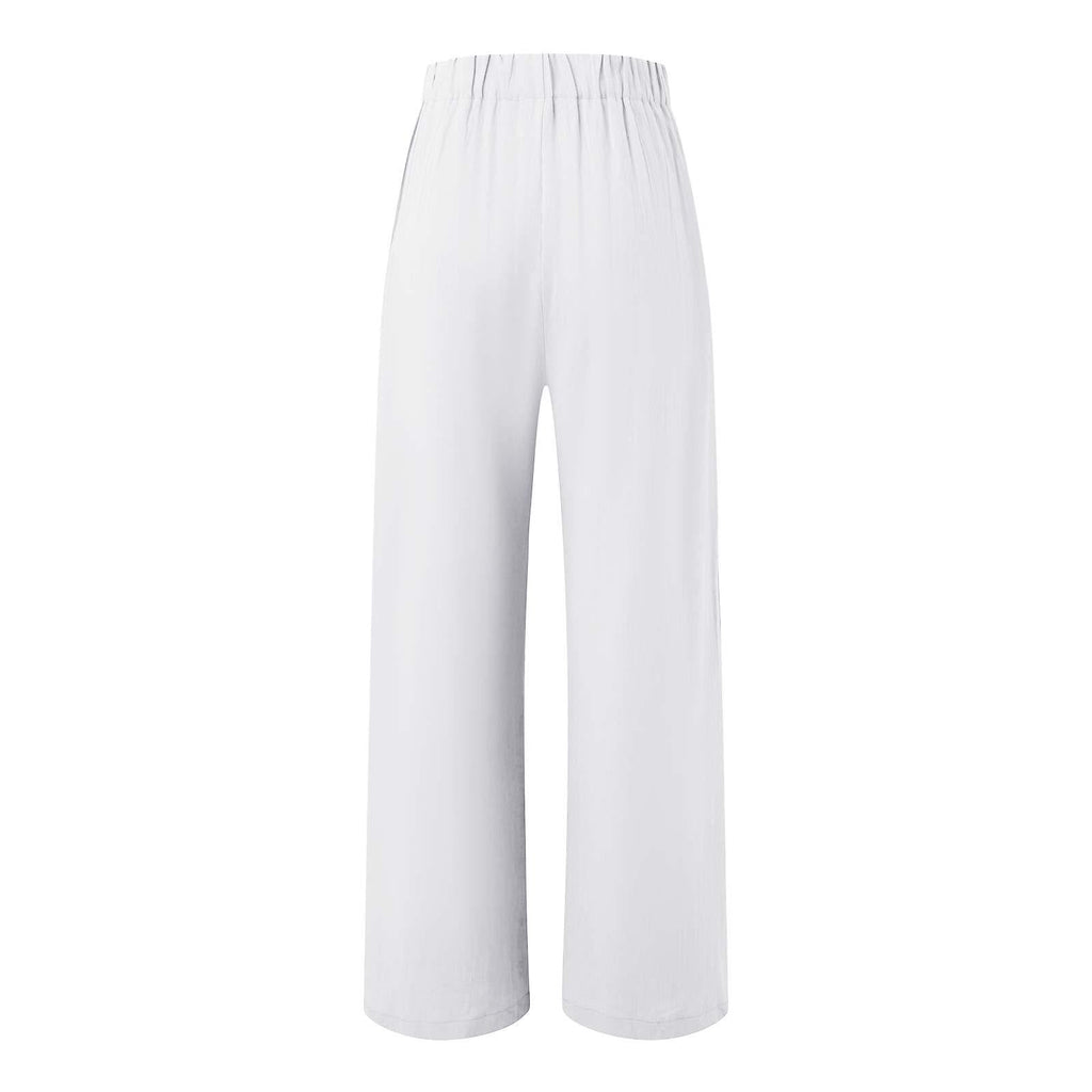 2026 Cross-Border Amazon European and American Summer Comfortable High-Waisted Long Pants with Buttons and Elastic Waist Wide-Leg Pants for Women Casual Straight-Leg Pants - F.MarketWhite / SF.MarketS2026 Cross-Border Amazon European and American Summer Comfortable High-Waisted Long Pants with Buttons and Elastic Waist Wide-Leg Pants for Women Casual Straight-Leg Pants2026 Cross-Border Amazon European and American Summer Comfortable High-Waisted Long Pants with Buttons and Elastic Waist Wide-Leg