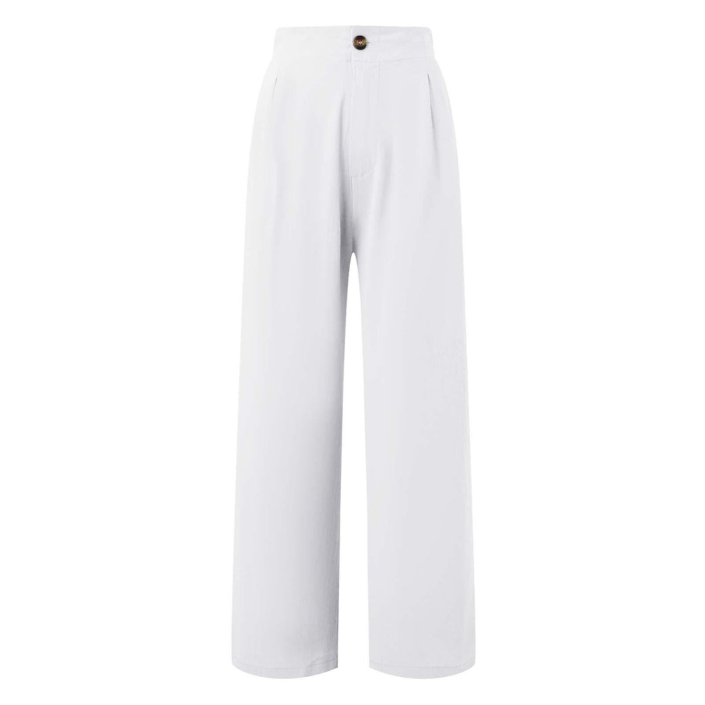 2026 Cross-Border Amazon European and American Summer Comfortable High-Waisted Long Pants with Buttons and Elastic Waist Wide-Leg Pants for Women Casual Straight-Leg Pants - F.MarketWhite / SF.MarketS2026 Cross-Border Amazon European and American Summer Comfortable High-Waisted Long Pants with Buttons and Elastic Waist Wide-Leg Pants for Women Casual Straight-Leg Pants2026 Cross-Border Amazon European and American Summer Comfortable High-Waisted Long Pants with Buttons and Elastic Waist Wide-Leg