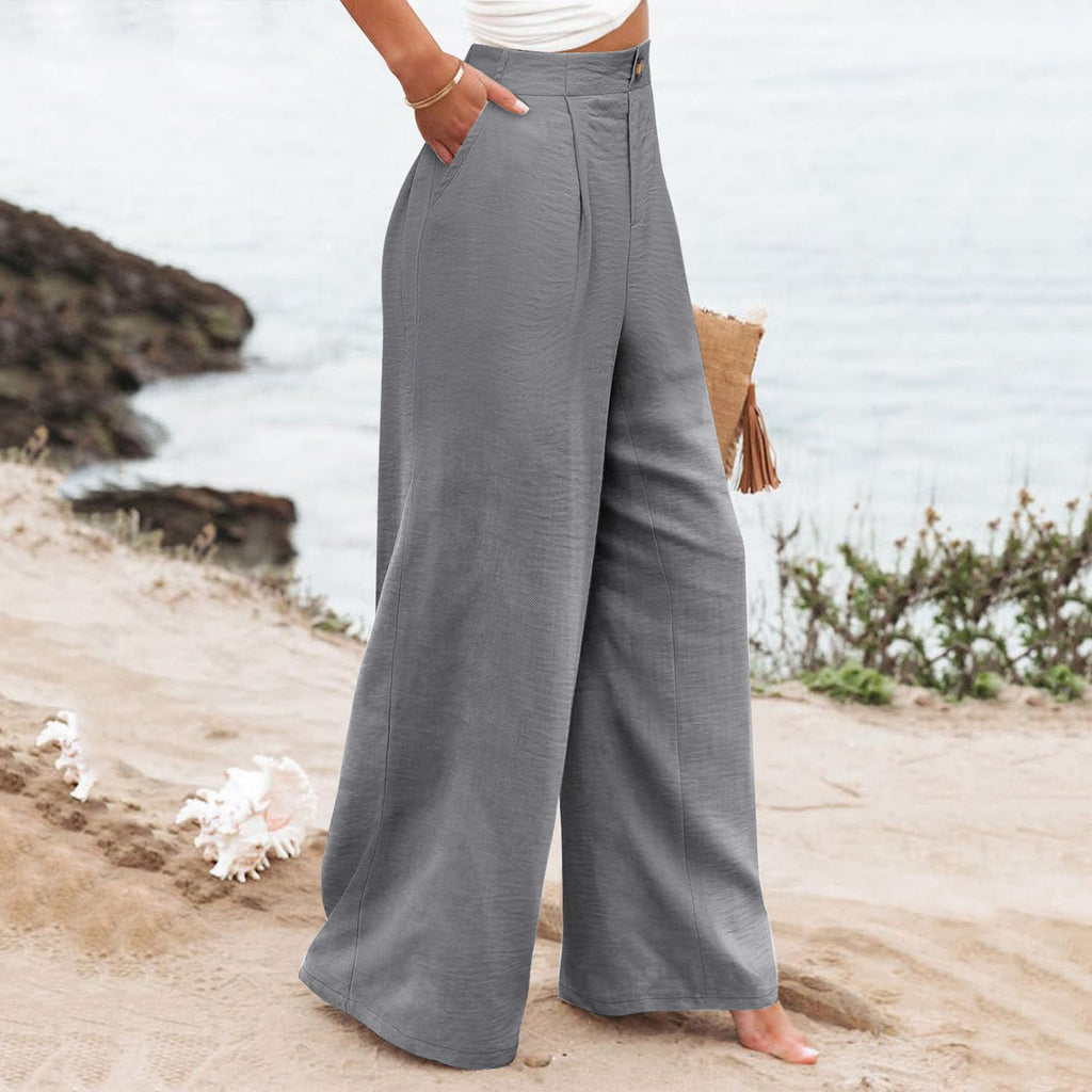 2026 Cross-Border Amazon European and American Summer Comfortable High-Waisted Long Pants with Buttons and Elastic Waist Wide-Leg Pants for Women Casual Straight-Leg Pants - F.MarketWhite / SF.MarketS2026 Cross-Border Amazon European and American Summer Comfortable High-Waisted Long Pants with Buttons and Elastic Waist Wide-Leg Pants for Women Casual Straight-Leg Pants2026 Cross-Border Amazon European and American Summer Comfortable High-Waisted Long Pants with Buttons and Elastic Waist Wide-Leg