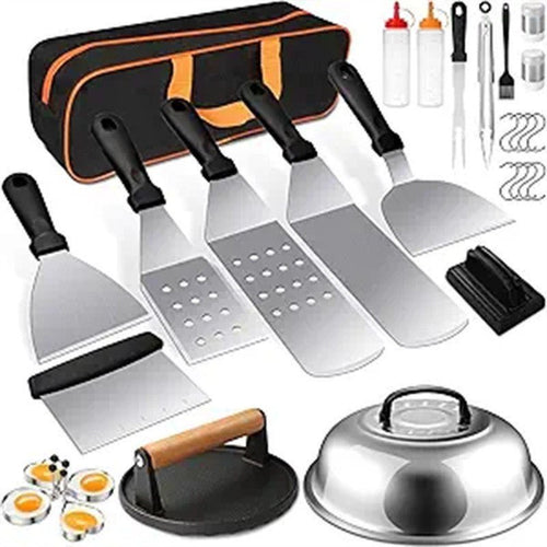 29PCS BBQ Set w/ Burger Press, Stainless Steel Grill Tools & Spatula - F.MarketA0495D0C2B0E43B08F92F8133F57B15Ceprolo29PCS BBQ Set w/ Burger Press, Stainless Steel Grill Tools & Spatula29PCS BBQ Set w/ Burger Press, Stainless Steel Grill Tools & Spatula