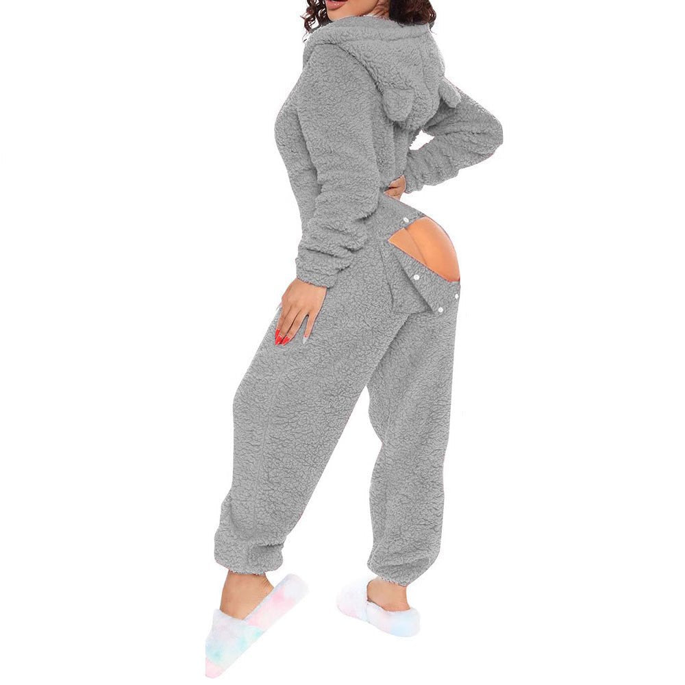 80223 European and American Cross-Border New Style One-Piece Loungewear Sexy Open-Back Women's Long-Sleeve Jumpsuit with Hood Cute Furry - F.MarketS / Maximum size is 800g, shipped on the same day as the order is placedF.MarketS80223 European and American Cross-Border New Style One-Piece Loungewear Sexy Open-Back Women's Long-Sleeve Jumpsuit with Hood Cute Furry80223 European and American Cross-Border New Style One-Piece Loungewear Sexy Open-Back Women's Long-Sleeve Jumpsuit with Hood Cute Furry