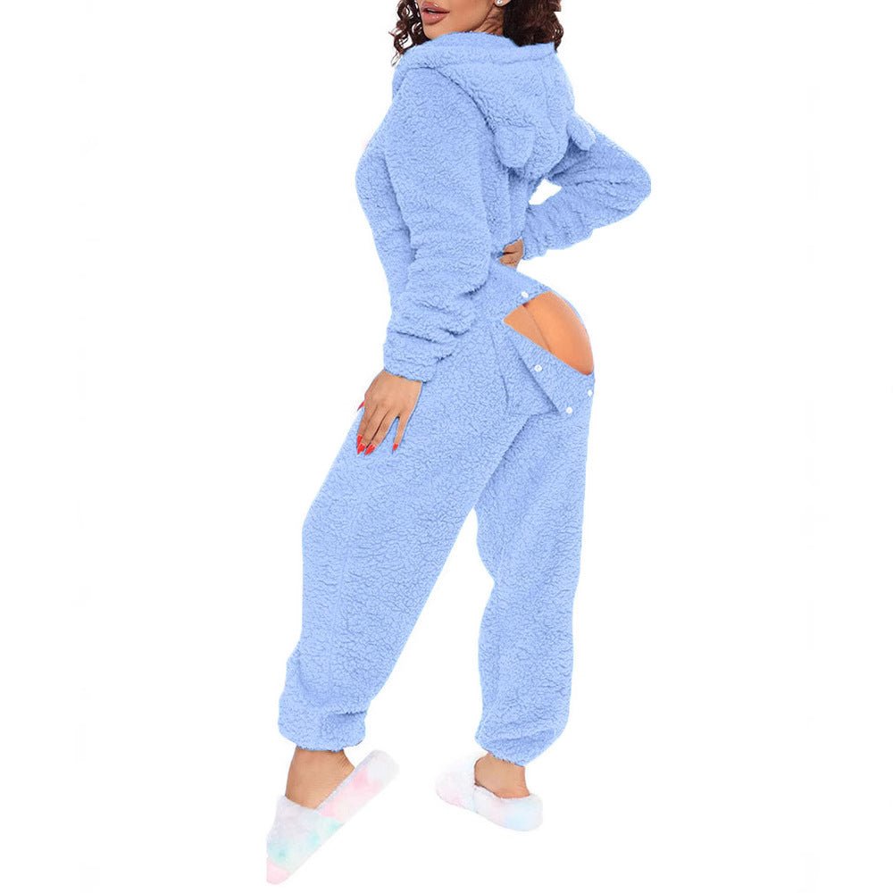 80223 European and American Cross-Border New Style One-Piece Loungewear Sexy Open-Back Women's Long-Sleeve Jumpsuit with Hood Cute Furry - F.MarketS / Maximum size is 800g, shipped on the same day as the order is placedF.MarketS80223 European and American Cross-Border New Style One-Piece Loungewear Sexy Open-Back Women's Long-Sleeve Jumpsuit with Hood Cute Furry80223 European and American Cross-Border New Style One-Piece Loungewear Sexy Open-Back Women's Long-Sleeve Jumpsuit with Hood Cute Furry