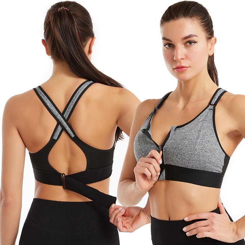 Adjustable Front Zipper Sports Bra, Shockproof, Wire-Free, Back Cross Design, Yoga Bra for Women - F.MarketB8E358BC1AE3475F82249EC8670B0181eproloSAdjustable Front Zipper Sports Bra, Shockproof, Wire-Free, Back Cross Design, Yoga Bra for WomenAdjustable Front Zipper Sports Bra, Shockproof, Wire-Free, Back Cross Design, Yoga Bra for Women