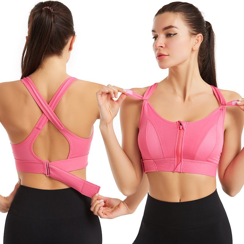 Adjustable Front Zipper Sports Bra, Shockproof, Wire-Free, Back Cross Design, Yoga Bra for Women - F.MarketB8E358BC1AE3475F82249EC8670B0181eproloSAdjustable Front Zipper Sports Bra, Shockproof, Wire-Free, Back Cross Design, Yoga Bra for WomenAdjustable Front Zipper Sports Bra, Shockproof, Wire-Free, Back Cross Design, Yoga Bra for Women