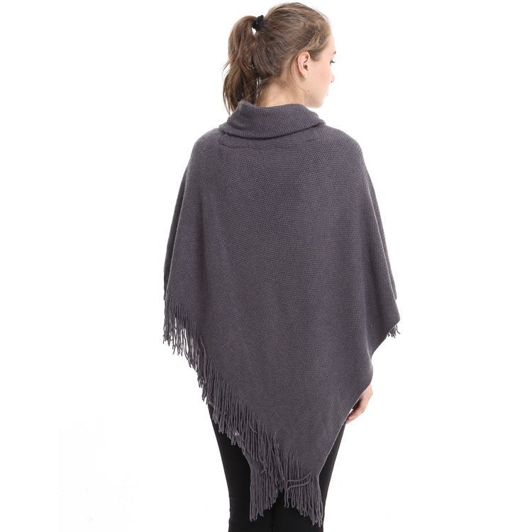 Autumn and Winter New Shawl Cloak Tassel Horn Button Pure Color Asymmetrical Double Layer Tassel Cloak Shawl Warm and Thickeneded - F.MarketRed / 120cmF.Market120cmAutumn and Winter New Shawl Cloak Tassel Horn Button Pure Color Asymmetrical Double Layer Tassel Cloak Shawl Warm and ThickenededAutumn and Winter New Shawl Cloak Tassel Horn Button Pure Color Asymmetrical Double Layer Tassel Cloak Shawl Warm and Thickeneded