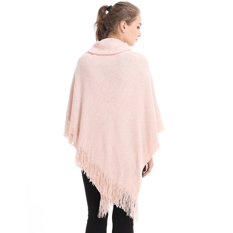 Autumn and Winter New Shawl Cloak Tassel Horn Button Pure Color Asymmetrical Double Layer Tassel Cloak Shawl Warm and Thickeneded - F.MarketRed / 120cmF.Market120cmAutumn and Winter New Shawl Cloak Tassel Horn Button Pure Color Asymmetrical Double Layer Tassel Cloak Shawl Warm and ThickenededAutumn and Winter New Shawl Cloak Tassel Horn Button Pure Color Asymmetrical Double Layer Tassel Cloak Shawl Warm and Thickeneded