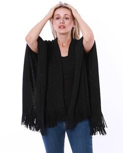 Autumn and Winter New Shawl Cloak Tassel Horn Button Pure Color Asymmetrical Double Layer Tassel Cloak Shawl Warm and Thickeneded - F.MarketRed / 120cmF.Market120cmAutumn and Winter New Shawl Cloak Tassel Horn Button Pure Color Asymmetrical Double Layer Tassel Cloak Shawl Warm and ThickenededAutumn and Winter New Shawl Cloak Tassel Horn Button Pure Color Asymmetrical Double Layer Tassel Cloak Shawl Warm and Thickeneded