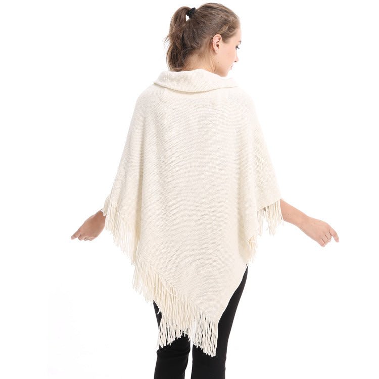 Autumn and Winter New Shawl Cloak Tassel Horn Button Pure Color Asymmetrical Double Layer Tassel Cloak Shawl Warm and Thickeneded - F.MarketRed / 120cmF.Market120cmAutumn and Winter New Shawl Cloak Tassel Horn Button Pure Color Asymmetrical Double Layer Tassel Cloak Shawl Warm and ThickenededAutumn and Winter New Shawl Cloak Tassel Horn Button Pure Color Asymmetrical Double Layer Tassel Cloak Shawl Warm and Thickeneded