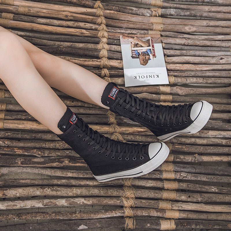 Canvas Shoes with Front Lace-Up and Side Zipper, Women's Sneakers - F.Market635F68EFAA6543FB9B4CB21E0A0FB476eprolo34Canvas Shoes with Front Lace-Up and Side Zipper, Women's SneakersCanvas Shoes with Front Lace-Up and Side Zipper, Women's Sneakers
