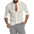 Casual Linen Long Sleeve Shirt for Men with Stand Collar and V-Neck, Autumn/Winter New Style - F.MarketCC0EE378C8BD4858A50CC4E7CE365AC3eproloSCasual Linen Long Sleeve Shirt for Men with Stand Collar and V-Neck, Autumn/Winter New StyleCasual Linen Long Sleeve Shirt for Men with Stand Collar and V-Neck, Autumn/Winter New Style