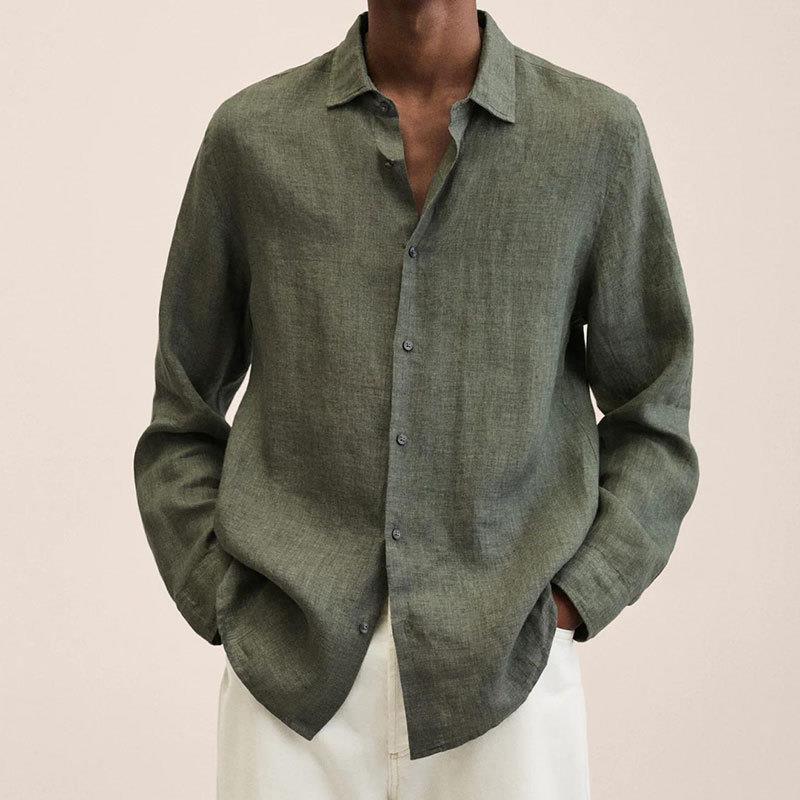 Casual Long Sleeve V-Neck Loose Button-Up Linen Cotton Shirt for Men - F.Market41F5E05F8E6C4B8288429F415EAB0992eproloMCasual Long Sleeve V-Neck Loose Button-Up Linen Cotton Shirt for MenCasual Long Sleeve V-Neck Loose Button-Up Linen Cotton Shirt for Men