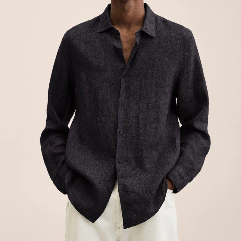 Casual Long Sleeve V-Neck Loose Button-Up Linen Cotton Shirt for Men - F.MarketE6C700B86A964CA19A2755D0857954EFeproloMCasual Long Sleeve V-Neck Loose Button-Up Linen Cotton Shirt for MenCasual Long Sleeve V-Neck Loose Button-Up Linen Cotton Shirt for Men