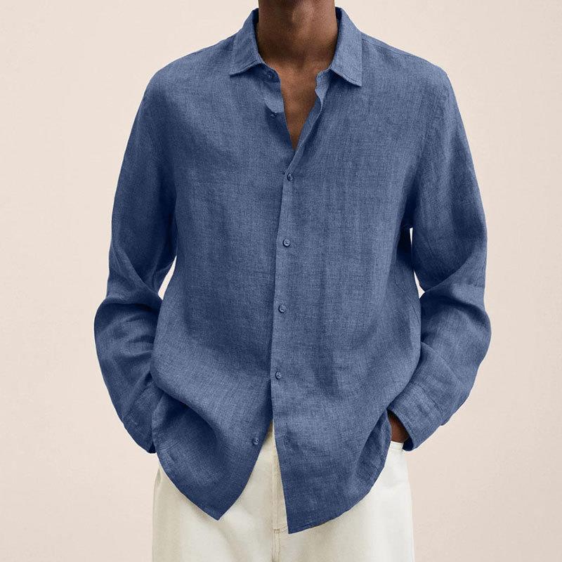 Casual Long Sleeve V-Neck Loose Button-Up Linen Cotton Shirt for Men - F.Market19D61B8427AB41679D4EEA02745CD9ABeproloMCasual Long Sleeve V-Neck Loose Button-Up Linen Cotton Shirt for MenCasual Long Sleeve V-Neck Loose Button-Up Linen Cotton Shirt for Men