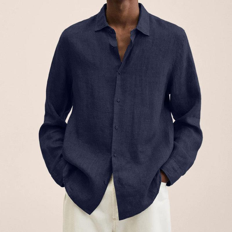 Casual Long Sleeve V-Neck Loose Button-Up Linen Cotton Shirt for Men - F.Market50ECDE6DC4B2418FA08BFAAE62C0B3DAeproloMCasual Long Sleeve V-Neck Loose Button-Up Linen Cotton Shirt for MenCasual Long Sleeve V-Neck Loose Button-Up Linen Cotton Shirt for Men