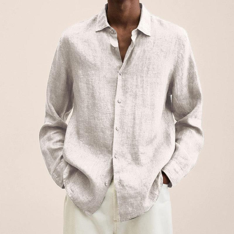 Casual Long Sleeve V-Neck Loose Button-Up Linen Cotton Shirt for Men - F.Market50ECDE6DC4B2418FA08BFAAE62C0B3DAeproloMCasual Long Sleeve V-Neck Loose Button-Up Linen Cotton Shirt for MenCasual Long Sleeve V-Neck Loose Button-Up Linen Cotton Shirt for Men