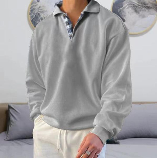 Casual Long Sleeve V-Neck Men's Hoodie with Lapel, Loose Fit Sweatshirt for Men - F.Market9225AB8F04C8404098019B5DFFB1826DeproloMCasual Long Sleeve V-Neck Men's Hoodie with Lapel, Loose Fit Sweatshirt for MenCasual Long Sleeve V-Neck Men's Hoodie with Lapel, Loose Fit Sweatshirt for Men