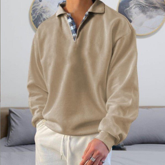 Casual Long Sleeve V-Neck Men's Hoodie with Lapel, Loose Fit Sweatshirt for Men - F.Market316D63656A984A6F8A41ECFA32C2C8CCeproloMCasual Long Sleeve V-Neck Men's Hoodie with Lapel, Loose Fit Sweatshirt for MenCasual Long Sleeve V-Neck Men's Hoodie with Lapel, Loose Fit Sweatshirt for Men