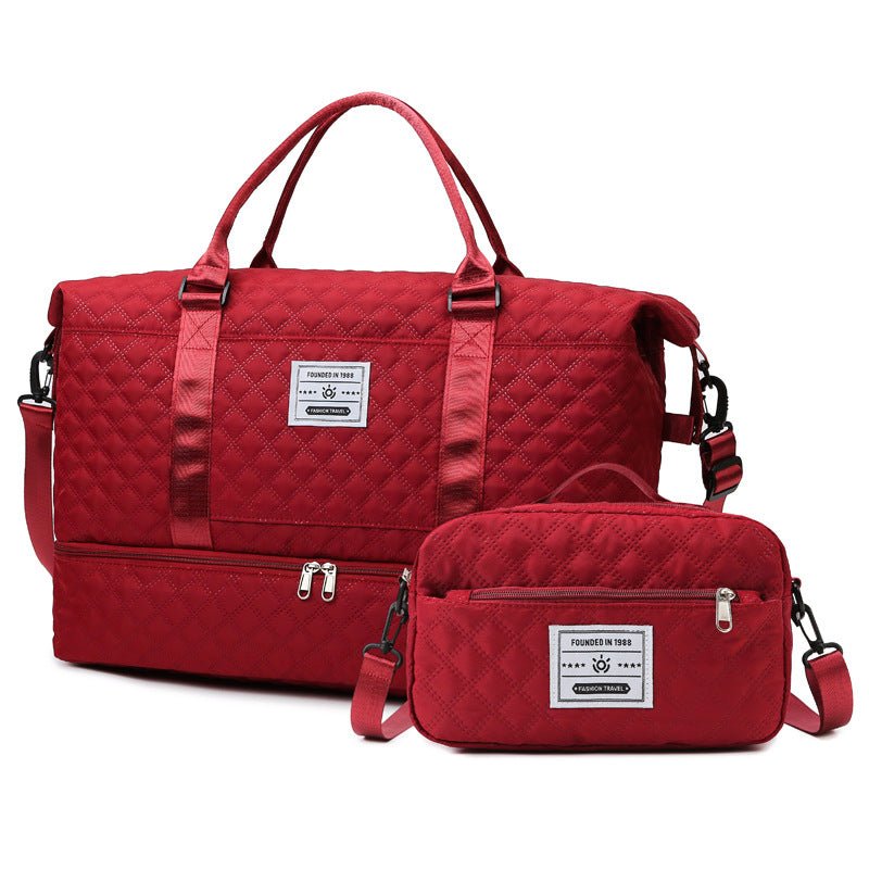 Checkered Dry-Wet Separation Sports Tote Bag Yoga Fitness Bag Large Capacity Shoe Compartment Travel Bag - F.MarketEB3D603229914A24ACC8FAA1C90F35FDeproloTwo-piece setCheckered Dry-Wet Separation Sports Tote Bag Yoga Fitness Bag Large Capacity Shoe Compartment Travel BagCheckered Dry-Wet Separation Sports Tote Bag Yoga Fitness Bag Large Capacity Shoe Compartment Travel Bag