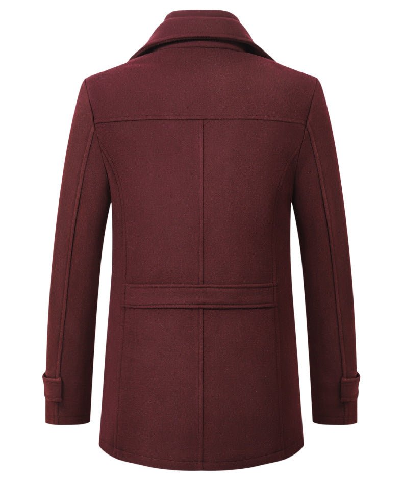 Cross-border Autumn and Winter Double Collar Wool Coat Men's Coat Casual Mid-length cotton and thickening Men's Plus Size - F.MarketRed / M/170F.MarketM/170Cross-border Autumn and Winter Double Collar Wool Coat Men's Coat Casual Mid-length cotton and thickening Men's Plus SizeCross-border Autumn and Winter Double Collar Wool Coat Men's Coat Casual Mid-length cotton and thickening Men's Plus Size