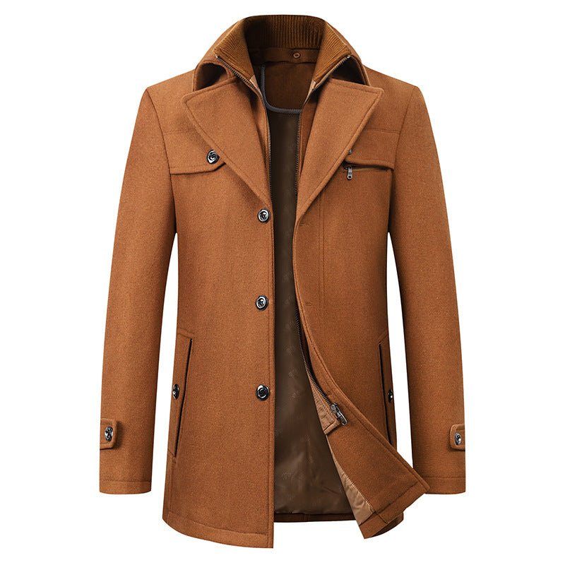 Cross-border Autumn and Winter Double Collar Wool Coat Men's Coat Casual Mid-length cotton and thickening Men's Plus Size - F.MarketRed / M/170F.MarketM/170Cross-border Autumn and Winter Double Collar Wool Coat Men's Coat Casual Mid-length cotton and thickening Men's Plus SizeCross-border Autumn and Winter Double Collar Wool Coat Men's Coat Casual Mid-length cotton and thickening Men's Plus Size