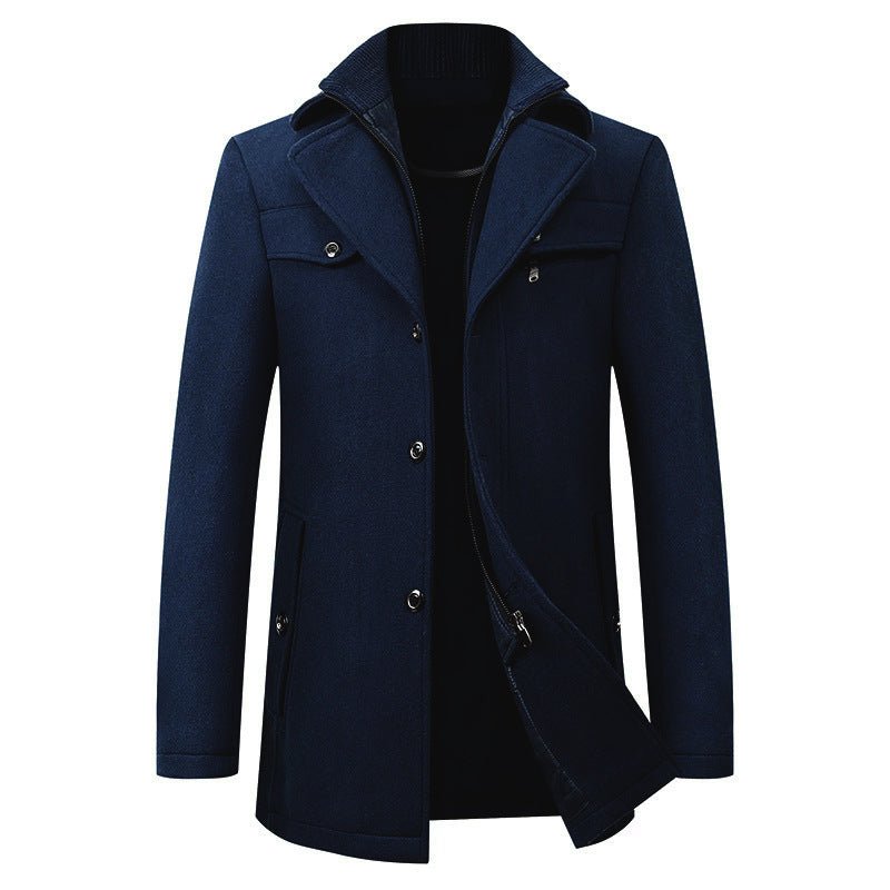 Cross-border Autumn and Winter Double Collar Wool Coat Men's Coat Casual Mid-length cotton and thickening Men's Plus Size - F.MarketRed / M/170F.MarketM/170Cross-border Autumn and Winter Double Collar Wool Coat Men's Coat Casual Mid-length cotton and thickening Men's Plus SizeCross-border Autumn and Winter Double Collar Wool Coat Men's Coat Casual Mid-length cotton and thickening Men's Plus Size