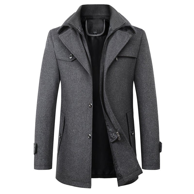Cross-border Autumn and Winter Double Collar Wool Coat Men's Coat Casual Mid-length cotton and thickening Men's Plus Size - F.MarketRed / M/170F.MarketM/170Cross-border Autumn and Winter Double Collar Wool Coat Men's Coat Casual Mid-length cotton and thickening Men's Plus SizeCross-border Autumn and Winter Double Collar Wool Coat Men's Coat Casual Mid-length cotton and thickening Men's Plus Size