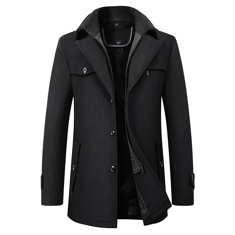Cross-border Autumn and Winter Double Collar Wool Coat Men's Coat Casual Mid-length cotton and thickening Men's Plus Size - F.MarketRed / M/170F.MarketM/170Cross-border Autumn and Winter Double Collar Wool Coat Men's Coat Casual Mid-length cotton and thickening Men's Plus SizeCross-border Autumn and Winter Double Collar Wool Coat Men's Coat Casual Mid-length cotton and thickening Men's Plus Size