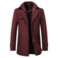 Cross-border Autumn and Winter Double Collar Wool Coat Men's Coat Casual Mid-length cotton and thickening Men's Plus Size - F.MarketRed / M/170F.MarketM/170Cross-border Autumn and Winter Double Collar Wool Coat Men's Coat Casual Mid-length cotton and thickening Men's Plus SizeCross-border Autumn and Winter Double Collar Wool Coat Men's Coat Casual Mid-length cotton and thickening Men's Plus Size