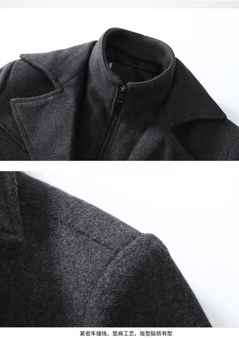 Cross-border Autumn and Winter Double Collar Wool Coat Men's Coat Casual Mid-length cotton and thickening Men's Plus Size - F.MarketRed / M/170F.MarketM/170Cross-border Autumn and Winter Double Collar Wool Coat Men's Coat Casual Mid-length cotton and thickening Men's Plus SizeCross-border Autumn and Winter Double Collar Wool Coat Men's Coat Casual Mid-length cotton and thickening Men's Plus Size