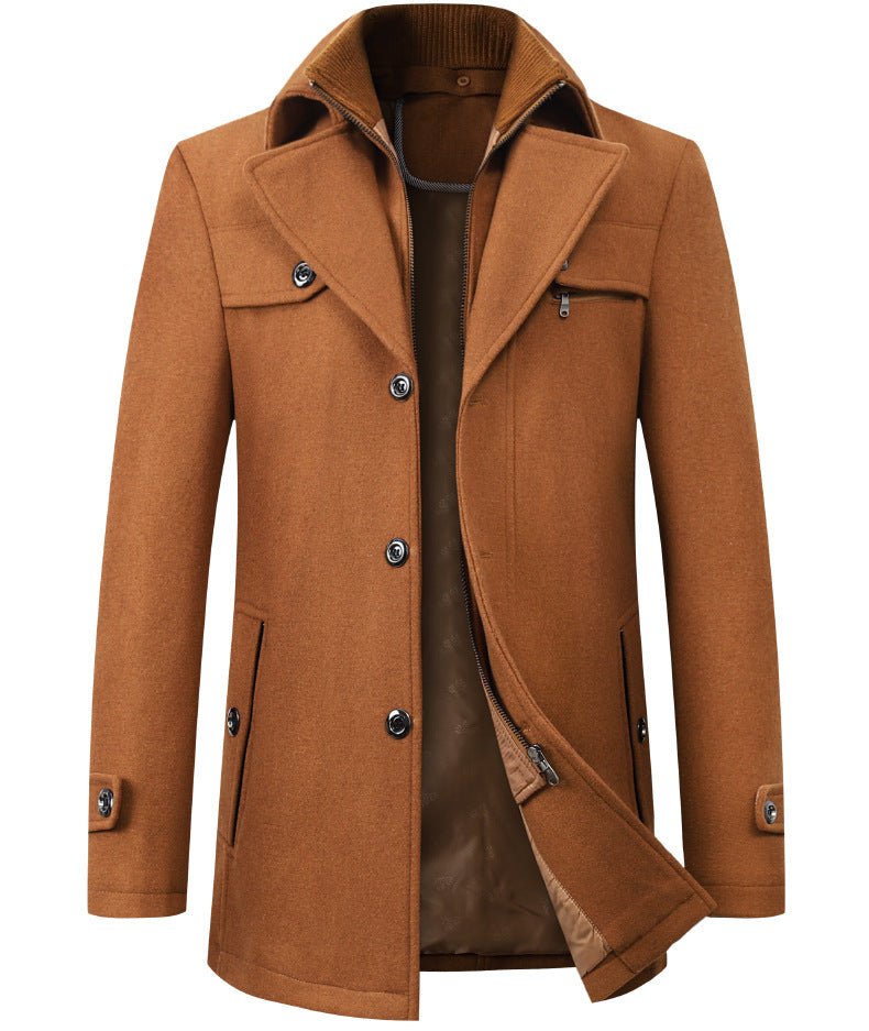 Cross-border Autumn and Winter Double Collar Wool Coat Men's Coat Casual Mid-length cotton and thickening Men's Plus Size - F.MarketRed / M/170F.MarketM/170Cross-border Autumn and Winter Double Collar Wool Coat Men's Coat Casual Mid-length cotton and thickening Men's Plus SizeCross-border Autumn and Winter Double Collar Wool Coat Men's Coat Casual Mid-length cotton and thickening Men's Plus Size
