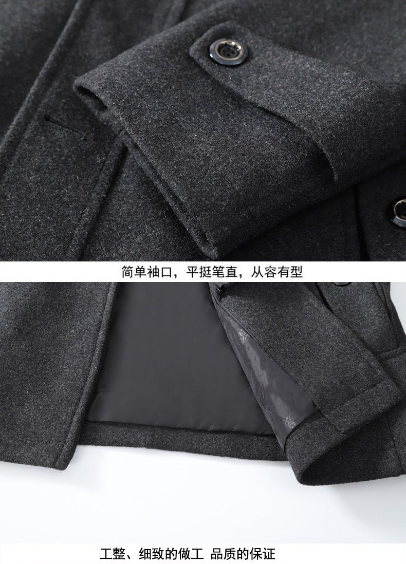 Cross-border Autumn and Winter Double Collar Wool Coat Men's Coat Casual Mid-length cotton and thickening Men's Plus Size - F.MarketRed / M/170F.MarketM/170Cross-border Autumn and Winter Double Collar Wool Coat Men's Coat Casual Mid-length cotton and thickening Men's Plus SizeCross-border Autumn and Winter Double Collar Wool Coat Men's Coat Casual Mid-length cotton and thickening Men's Plus Size