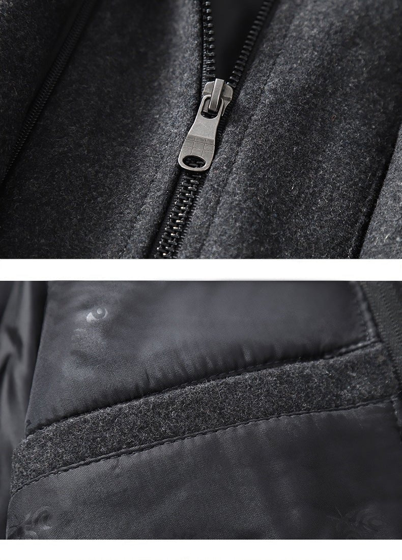 Cross-border Autumn and Winter Double Collar Wool Coat Men's Coat Casual Mid-length cotton and thickening Men's Plus Size - F.MarketRed / M/170F.MarketM/170Cross-border Autumn and Winter Double Collar Wool Coat Men's Coat Casual Mid-length cotton and thickening Men's Plus SizeCross-border Autumn and Winter Double Collar Wool Coat Men's Coat Casual Mid-length cotton and thickening Men's Plus Size