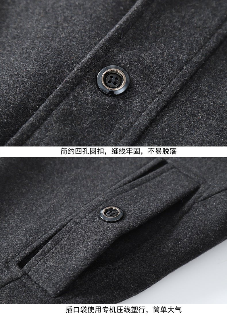 Cross-border Autumn and Winter Double Collar Wool Coat Men's Coat Casual Mid-length cotton and thickening Men's Plus Size - F.MarketRed / M/170F.MarketM/170Cross-border Autumn and Winter Double Collar Wool Coat Men's Coat Casual Mid-length cotton and thickening Men's Plus SizeCross-border Autumn and Winter Double Collar Wool Coat Men's Coat Casual Mid-length cotton and thickening Men's Plus Size