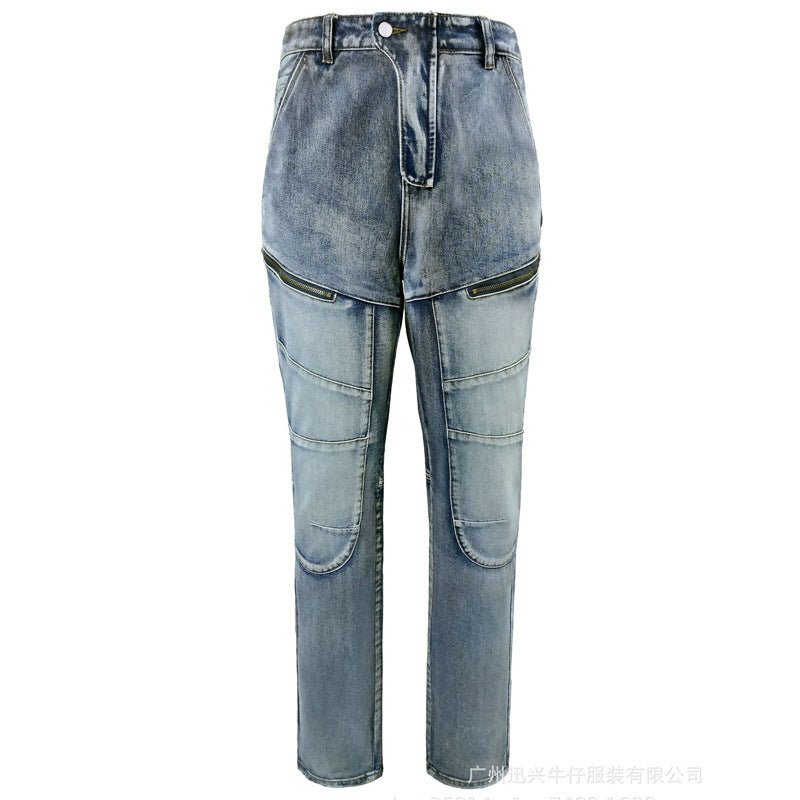 Cross-border European and American Motorcycle Kevlar Double Zipper Riding Pants Four Seasons Motorcycle Slim-fit Jeans Racing Anti-fall Pants - F.MarketBlue / SF.MarketSCross-border European and American Motorcycle Kevlar Double Zipper Riding Pants Four Seasons Motorcycle Slim-fit Jeans Racing Anti-fall PantsCross-border European and American Motorcycle Kevlar Double Zipper Riding Pants Four Seasons Motorcycle Slim-fit Jeans Racing Anti-fall Pants