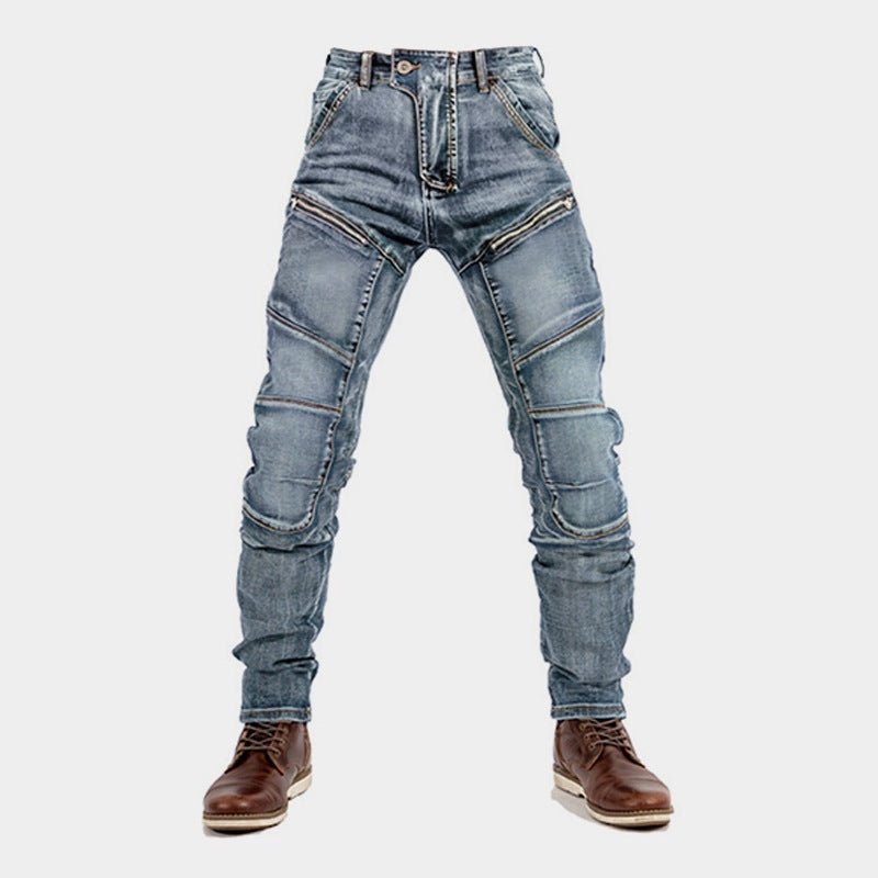 Cross-border European and American Motorcycle Kevlar Double Zipper Riding Pants Four Seasons Motorcycle Slim-fit Jeans Racing Anti-fall Pants - F.MarketBlue / SF.MarketSCross-border European and American Motorcycle Kevlar Double Zipper Riding Pants Four Seasons Motorcycle Slim-fit Jeans Racing Anti-fall PantsCross-border European and American Motorcycle Kevlar Double Zipper Riding Pants Four Seasons Motorcycle Slim-fit Jeans Racing Anti-fall Pants